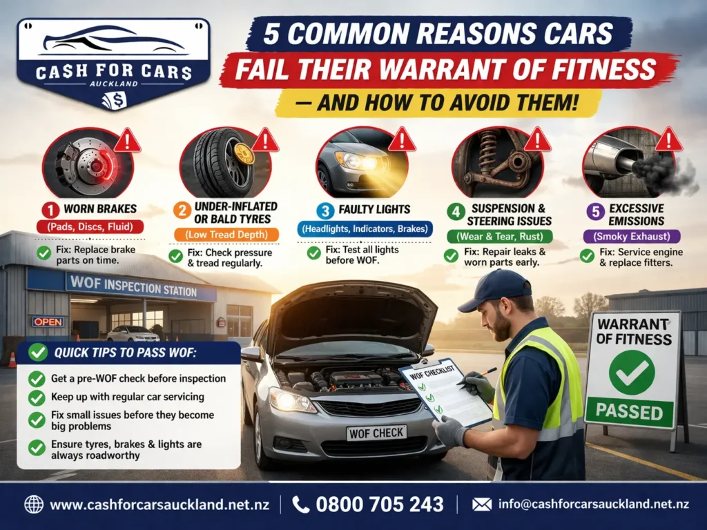 5 common reasons cars fail WOF