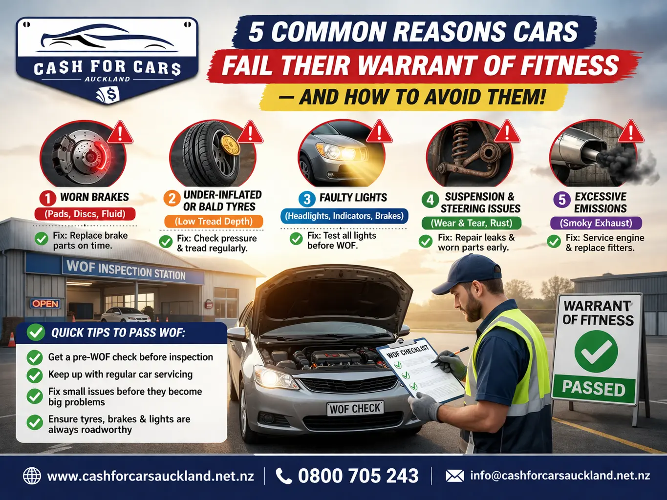 5 common reasons cars fail WOF